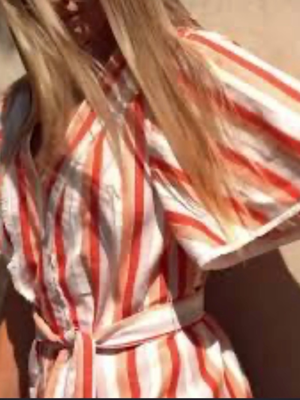 Stevie May Red and White Striped Belted Dress